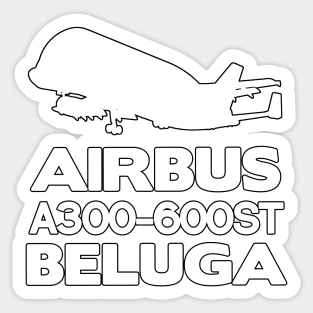 Airbus A300-600ST Beluga Silhouette Print (White) Sticker